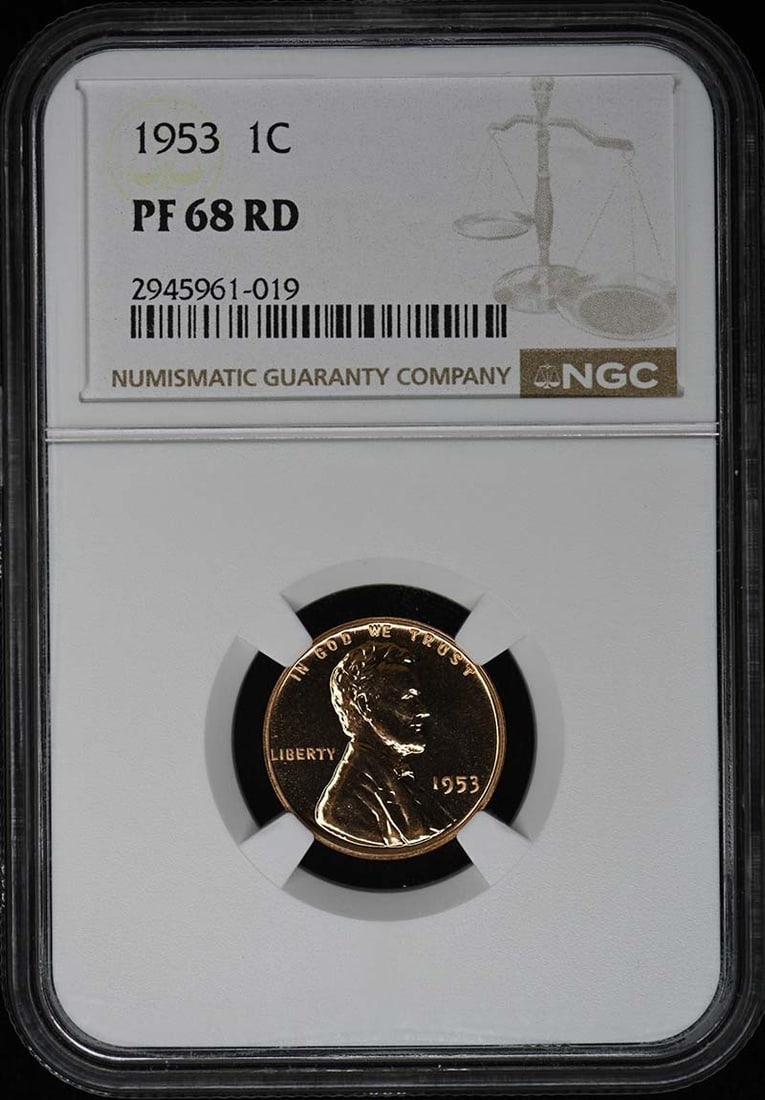 1953 Proof Lincoln Cent NGC PR68RD Wheat Reverse (1 of 2)