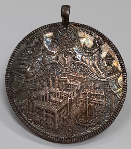 German States 1781 Eichstatt Sede Vacante Silver Thaler With Added Loop: German States 1781 Eichstatt Sede Vacante Silver Thaler With Added Loop This rare 1781 Bishopric of Eichstatt Sede Vacante silver thaler from the German States is a circulated coin with Extra Fine plu