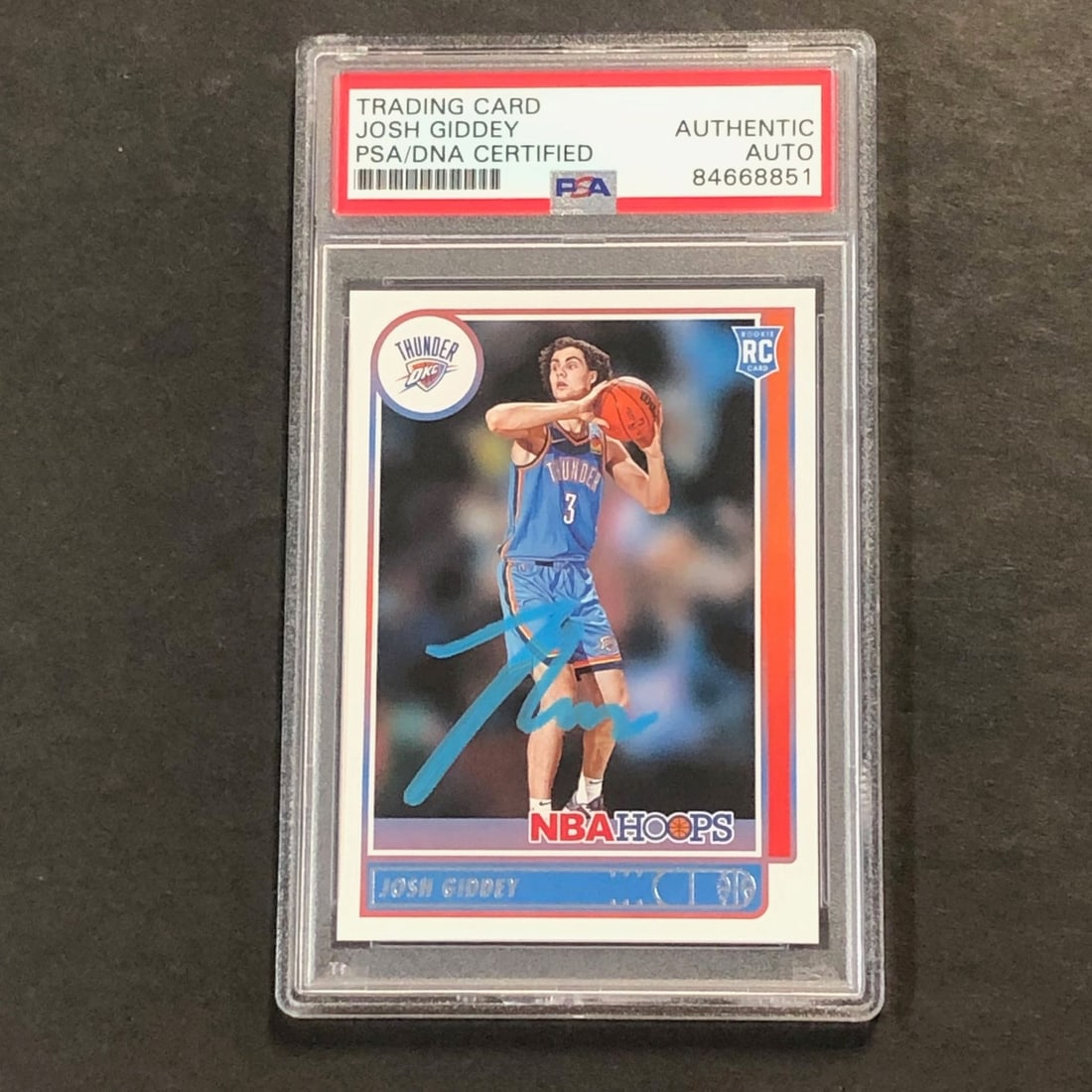 PSA Slabbed Josh Giddey Autographed NBA Hoops #202 RC Thunder (1 of 2)