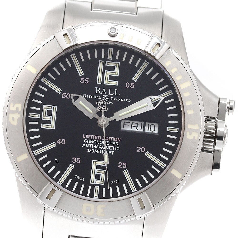 BALLWATCH Engineer Hydrocarbon Spacemaster Automatic Day-Date Wristwatch: BALLWATCH Engineer Hydrocarbon Spacemaster Automatic Day-Date Wristwatch This BALLWATCH Engineer Hydrocarbon Spacemaster DM2036A is a men's Swiss-made automatic wristwatch featuring a stainless steel 