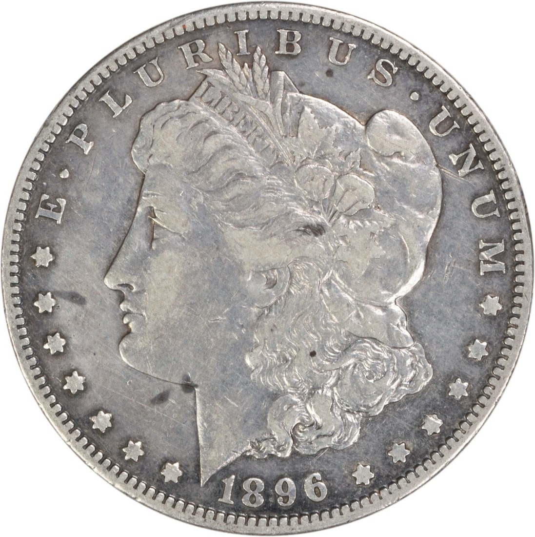 1896 San Francisco Morgan Dollar EF Grade Uncertified 90 Percent Silver Coin: 1896 San Francisco Morgan Dollar EF Grade Uncertified 90 Percent Silver Coin This 1896-S Morgan Silver Dollar is a circulated coin from the United States, minted in San Francisco. Composed of 90% silv