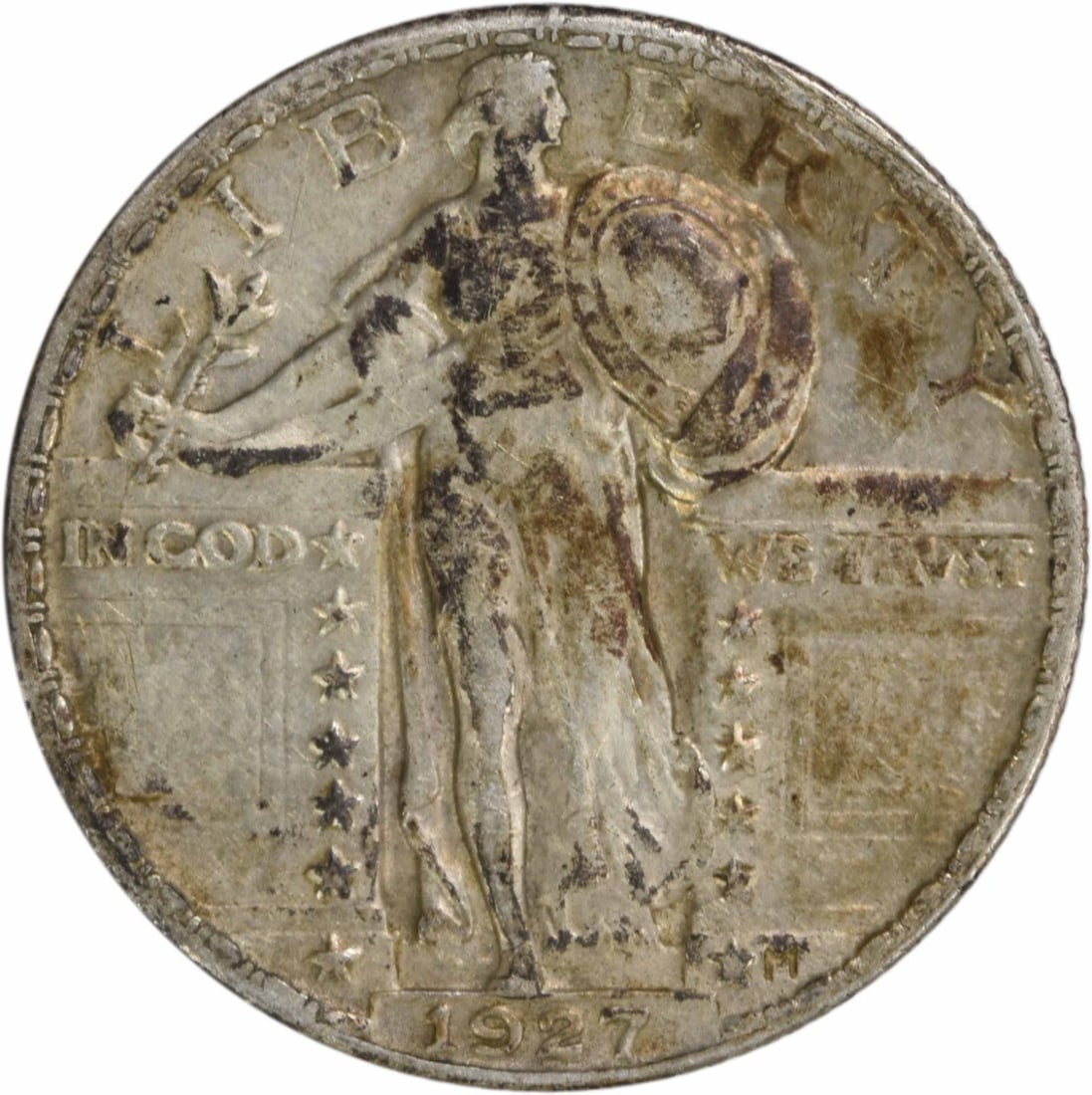 1927 Standing Liberty Quarter AU Uncertified 90% Silver: 1927 Standing Liberty Quarter AU Uncertified 90% Silver Discover this remarkable 1927 Standing Liberty Silver Quarter, a classic piece of American numismatics. This coin showcases the artistry of desi