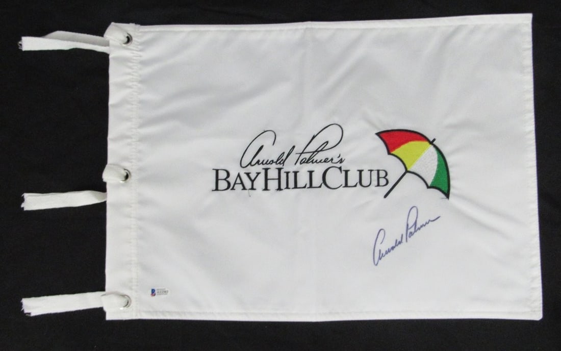 Framed Bay Hill Club pin flag signed by Arnold Palmer Beckett (1 of 4)