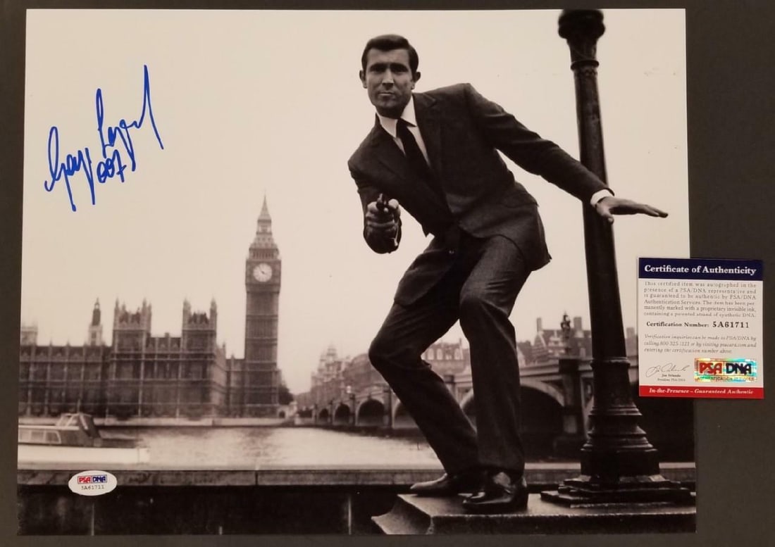 George Lazenby Autographed 11x14 James Bond Photograph PSA Certified (1 of 2)