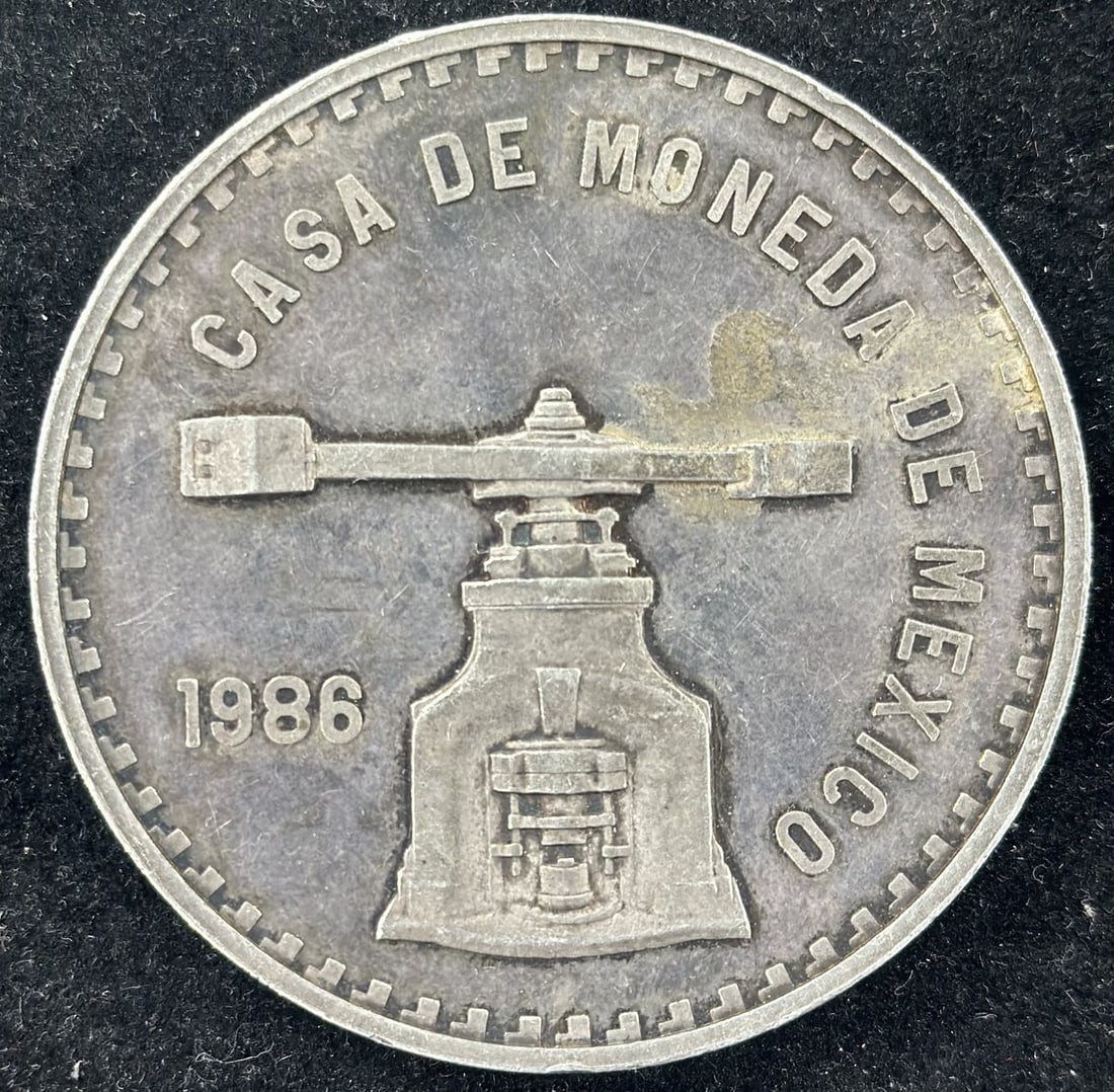 1986 Mexico City Mint 5 oz .999 Silver Round Casa De Moneda (1 of 2)