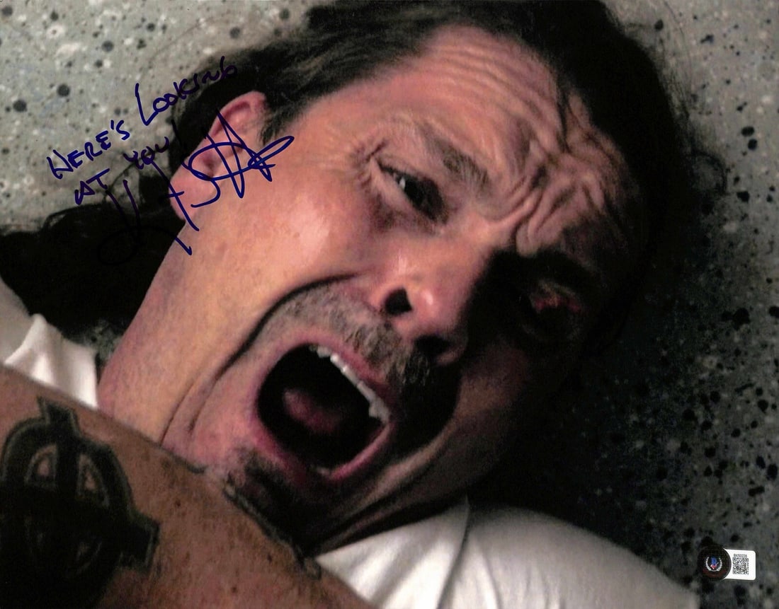 Kurt Sutter Signed 11x14 Photo from Sons of Anarchy Beckett Certified: Kurt Sutter Signed 11x14 Photo from Sons of Anarchy Beckett Certified This is an autographed 11x14 photograph of Kurt Sutter, who portrayed "Otto Delaney" in the acclaimed TV series Sons of Anarchy. T