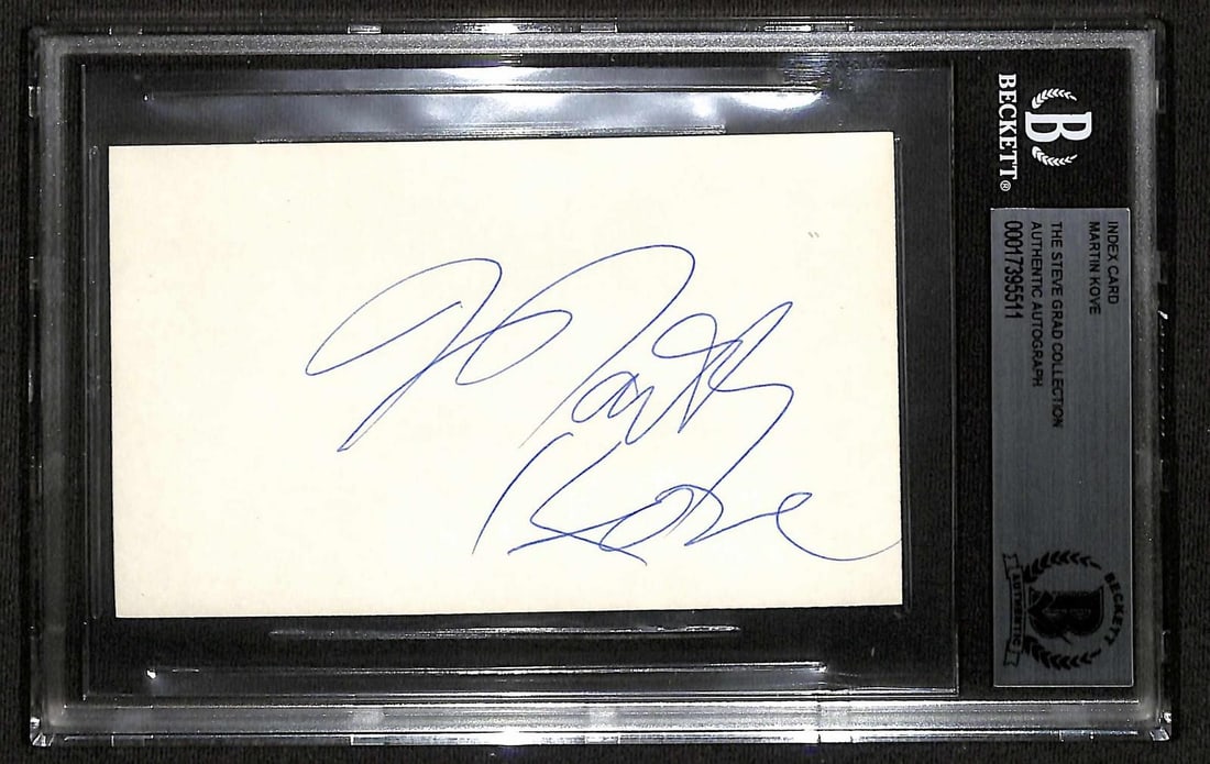 Beckett Slabbed Martin Kove Signed Index Card Karate Kid (1 of 1)