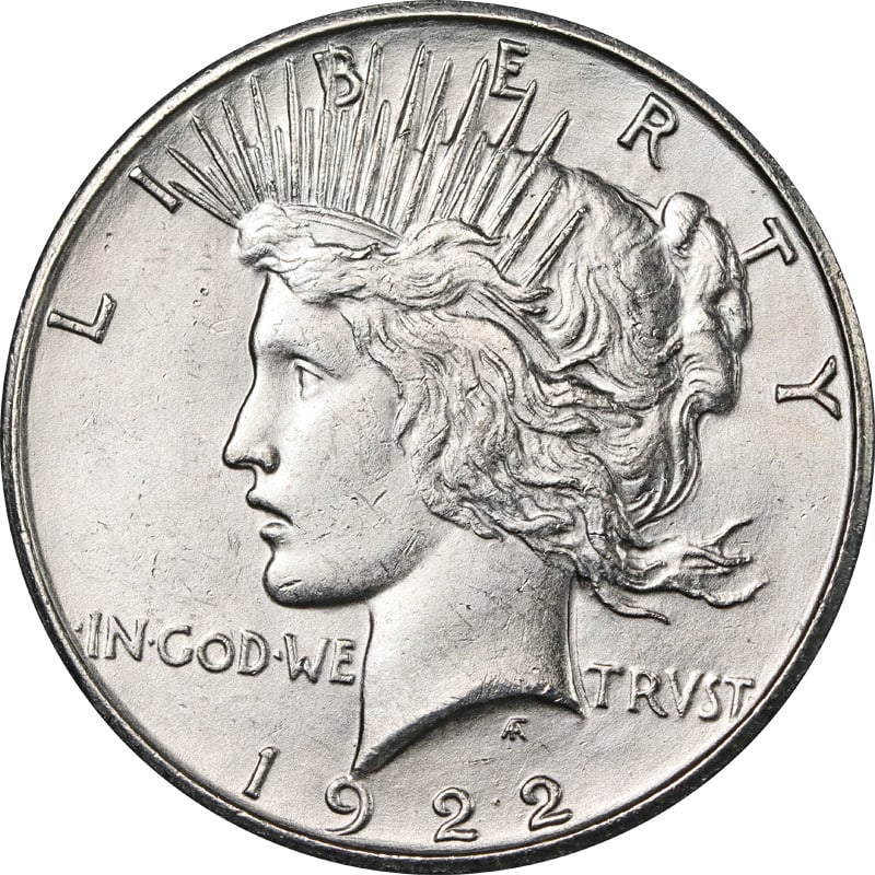 Silver 1922-S Peace Dollar (1 of 2)