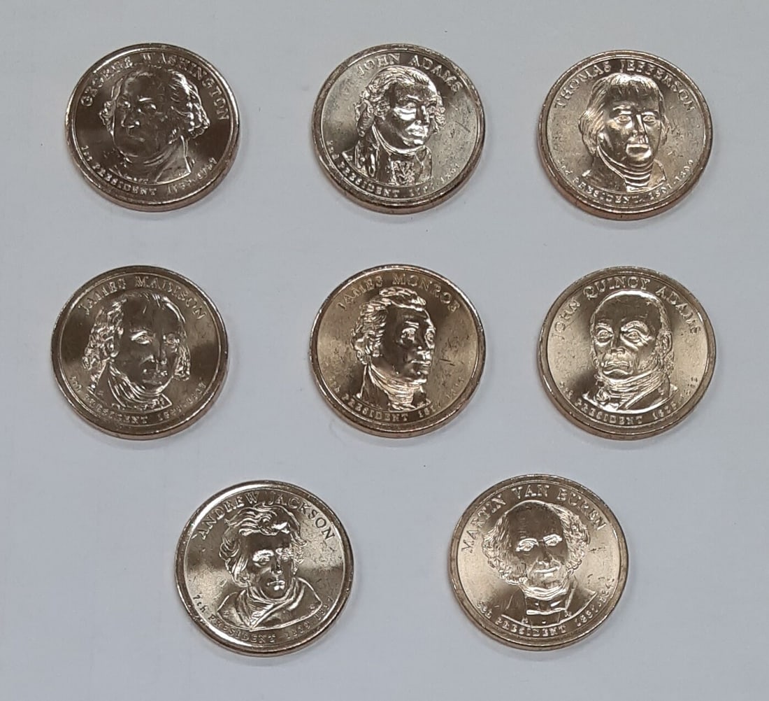 Set of 24 Uncirculated 2007-2012 Presidential Dollars in Littleton Tube: Set of 24 Uncirculated 2007-2012 Presidential Dollars in Littleton Tube This set includes 24 uncirculated Presidential Dollar coins from 2007 to 2012, each featuring a different U.S. President from Wa