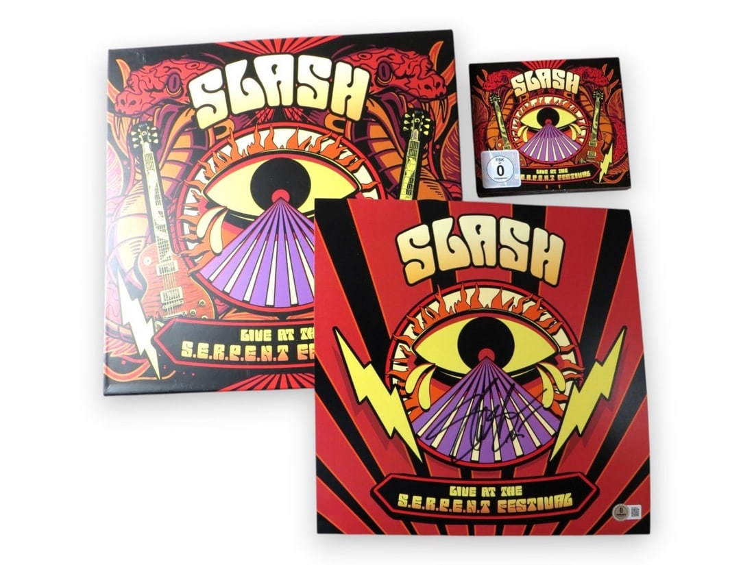 Slash autographed record album insert Beckett authenticated gift box set (1 of 4)