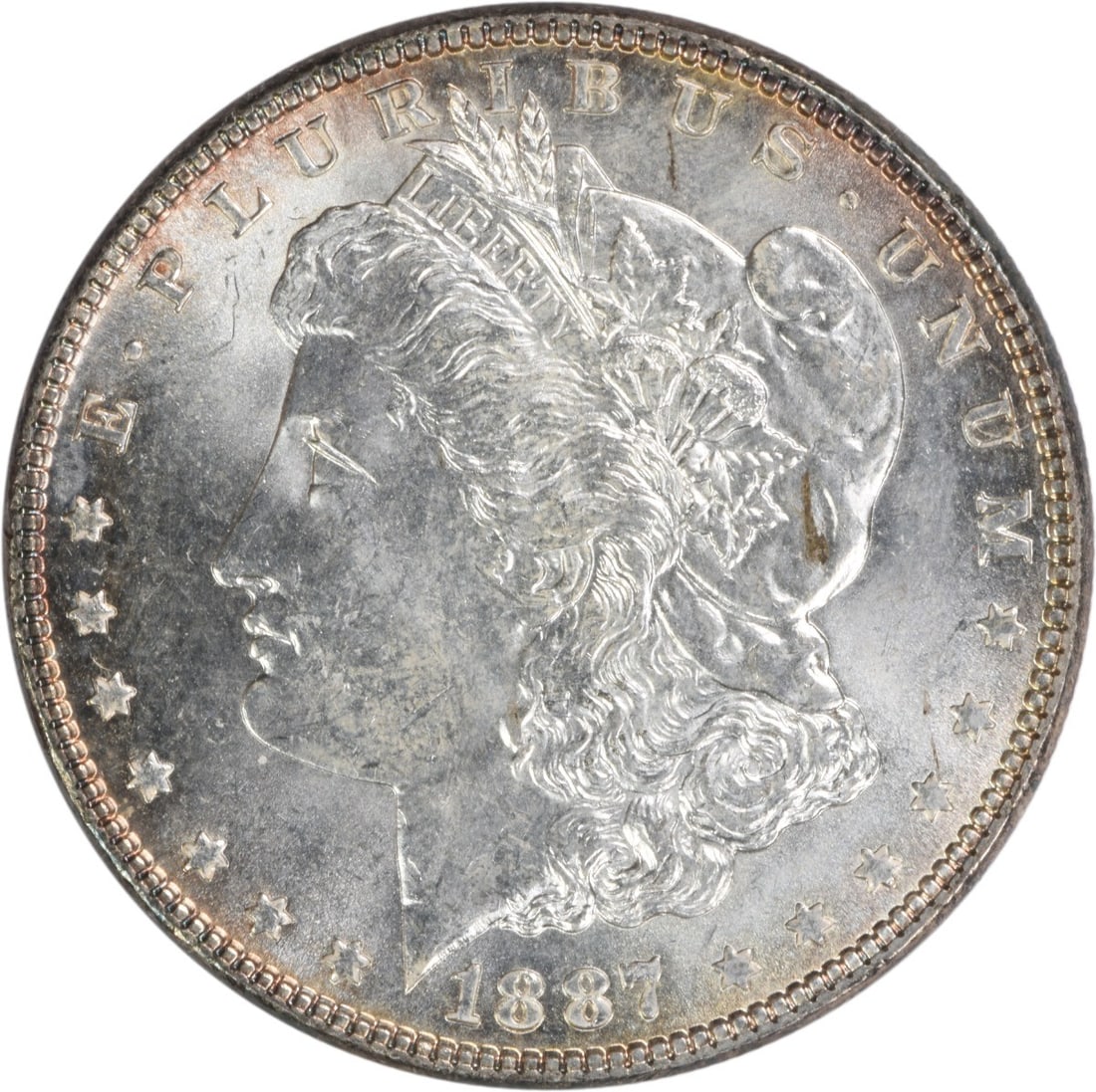 Choice BU 1887 Silver Dollar Morgan Uncertified No Mint Mark: Choice BU 1887 Silver Dollar Morgan Uncertified No Mint Mark This is an 1887 Morgan Silver Dollar from the United States, featuring a Choice Brilliant Uncirculated (BU) grade. The coin is uncertified 