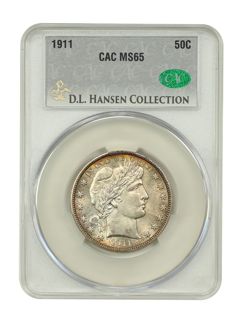 Barber Half Dollar 1911 50C MS65 CACG (1 of 4)