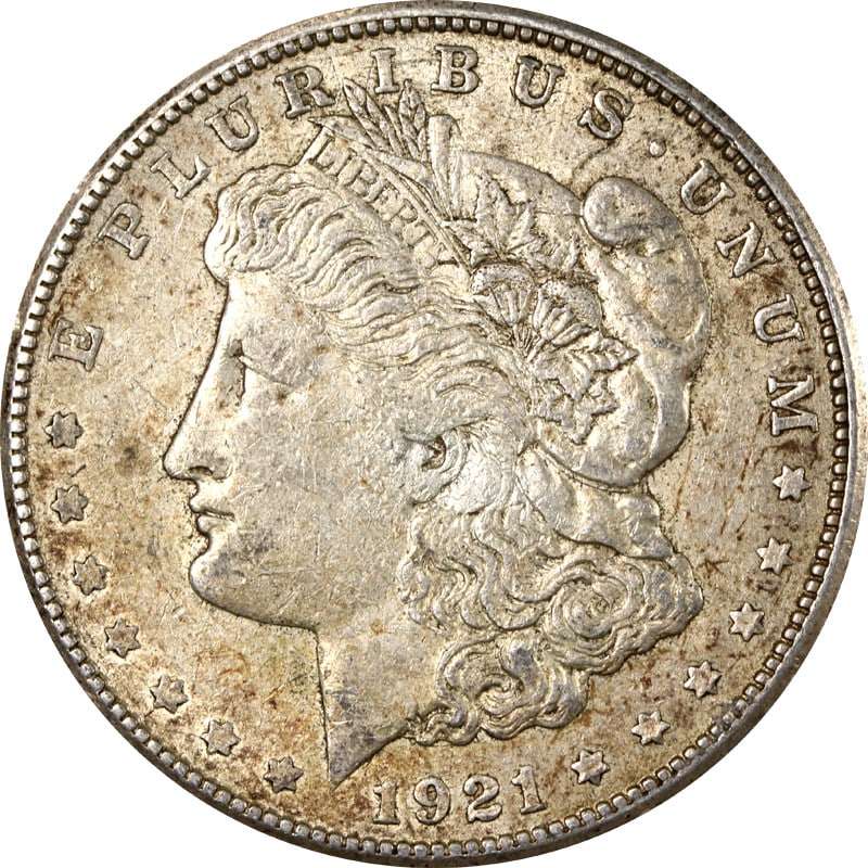 1921-S Morgan Dollar VAM 1B4 Thornhead Silver: 1921-S Morgan Dollar VAM 1B4 Thornhead Silver This is a 1921-S Morgan Silver Dollar featuring the VAM 1B4, also known as the Thornhead variety. The coin is composed of silver with a fineness of 0.9 an