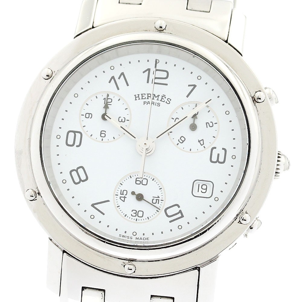 Hermes Clipper Chrono Date Quartz Stainless Steel Men's Wristwatch (1 of 7)