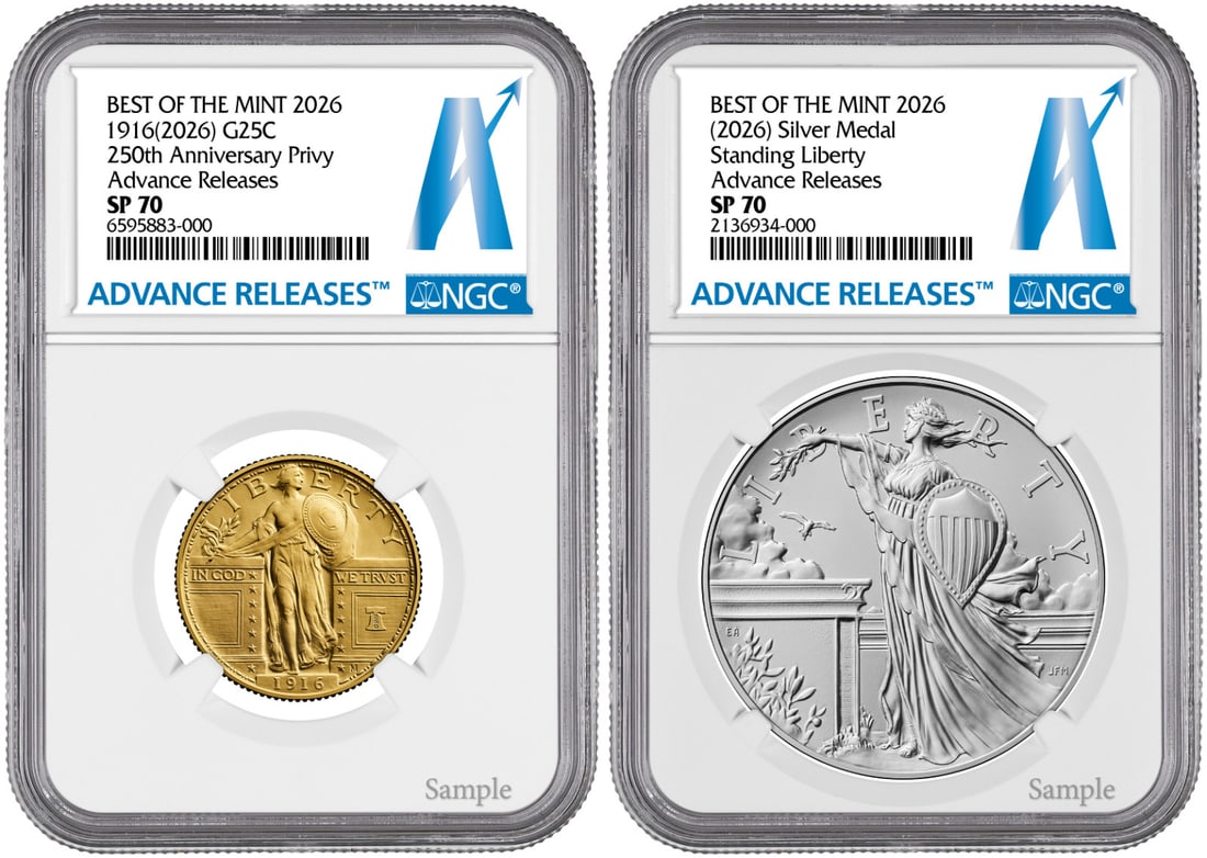 NGC SP70 2026-W Standing Liberty gold quarter silver medal set (1 of 2)