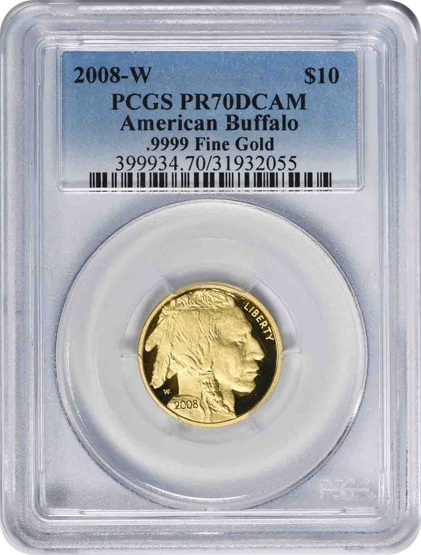 PCGS PR70DCAM 2008-W $10 Gold Buffalo Proof Coin (1 of 2)