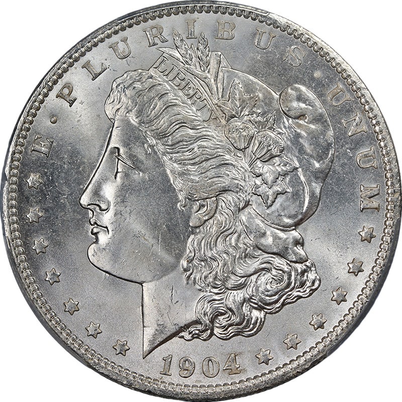 1904-O Morgan Silver Dollar PCGS MS64 VAM 4B Strong Strike: 1904-O Morgan Silver Dollar PCGS MS64 VAM 4B Strong Strike This stunning 1904-O Morgan Silver Dollar is graded PCGS MS64 and features the VAM 4B Rusty Fish Hook designation. Known for its superb eye a