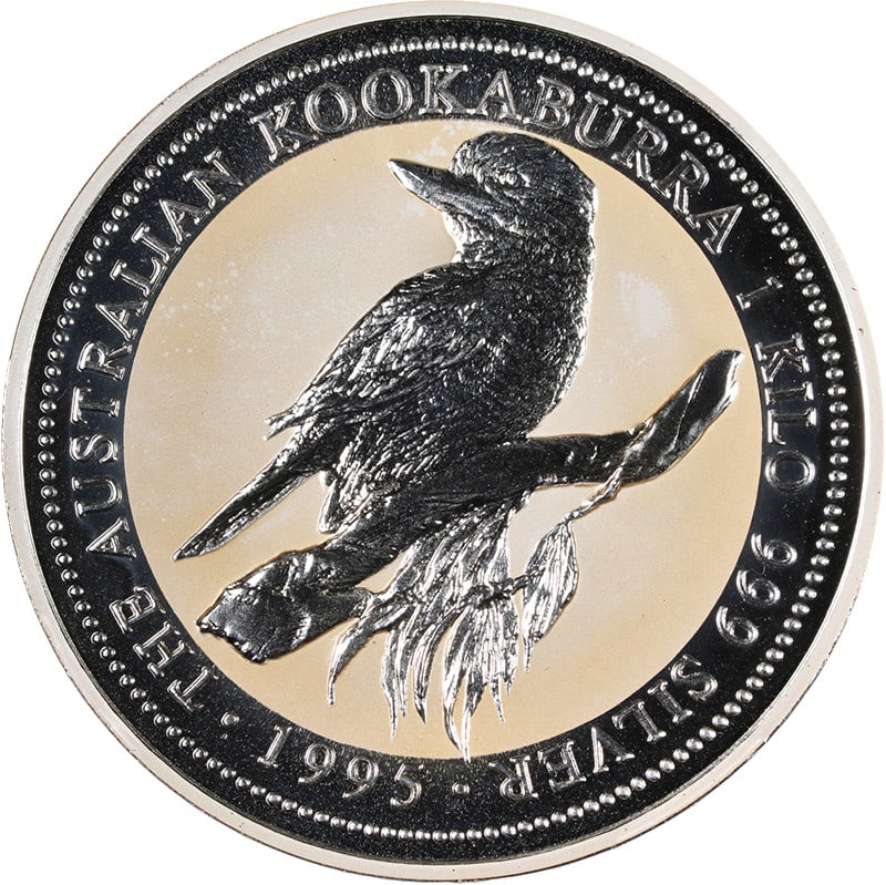 Australia 1995 One Kilo Silver Kookaburra Coin in Capsule $30 Face Value (1 of 2)