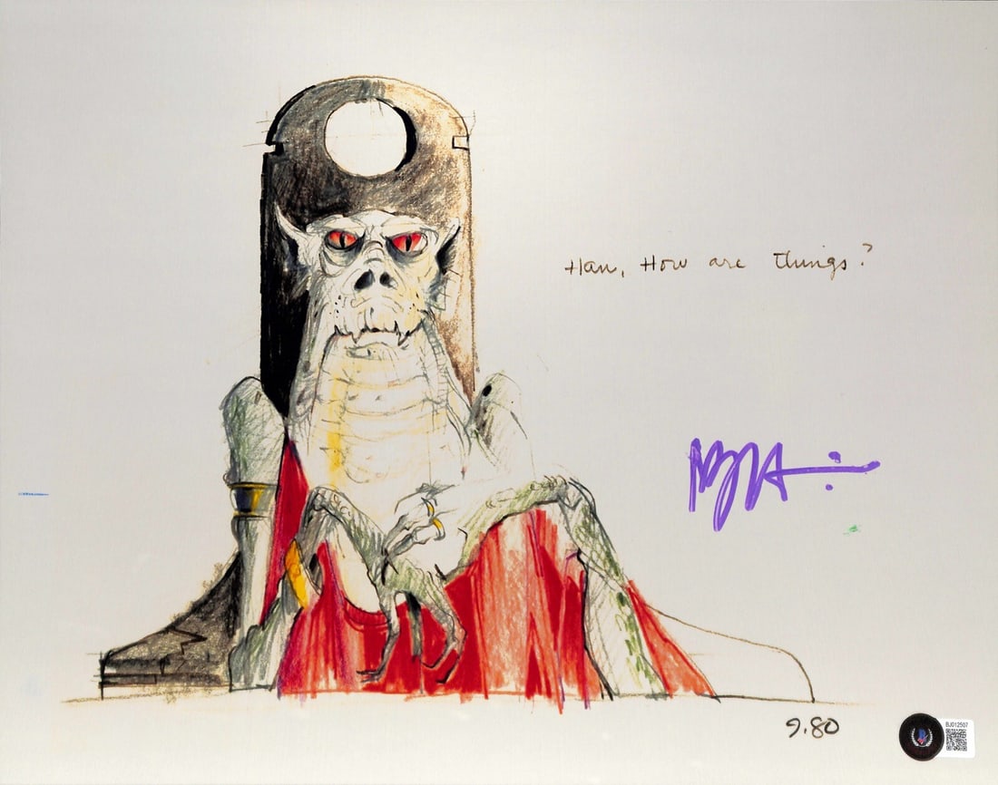 Jabba the Hutt ROTJ Concept Art 11x14 Signed Photo Beckett Authenticated (1 of 1)