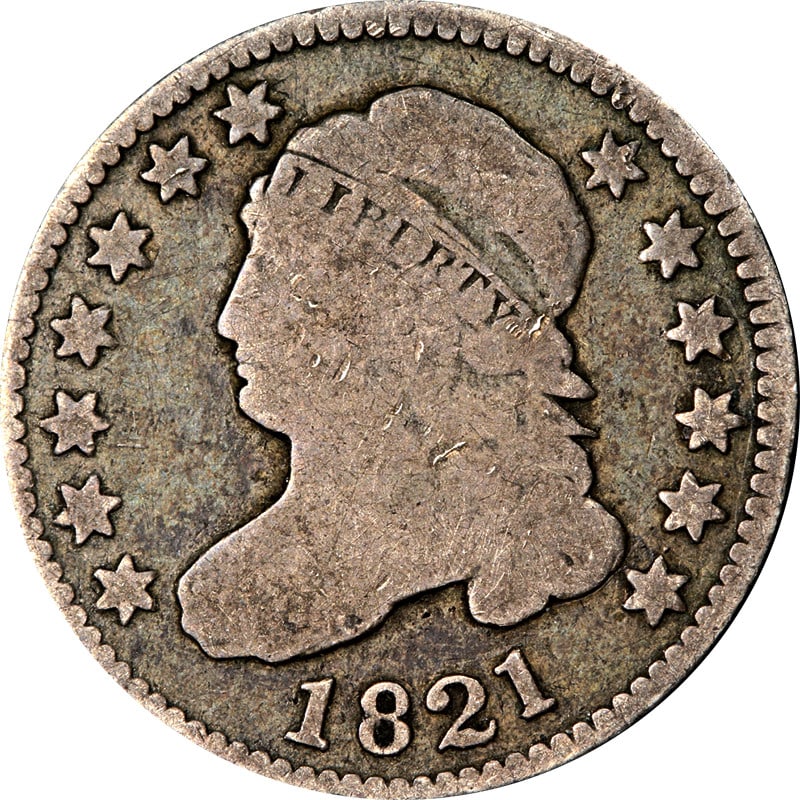 1821 Silver United States Bust Dime Circulated Coin (1 of 2)