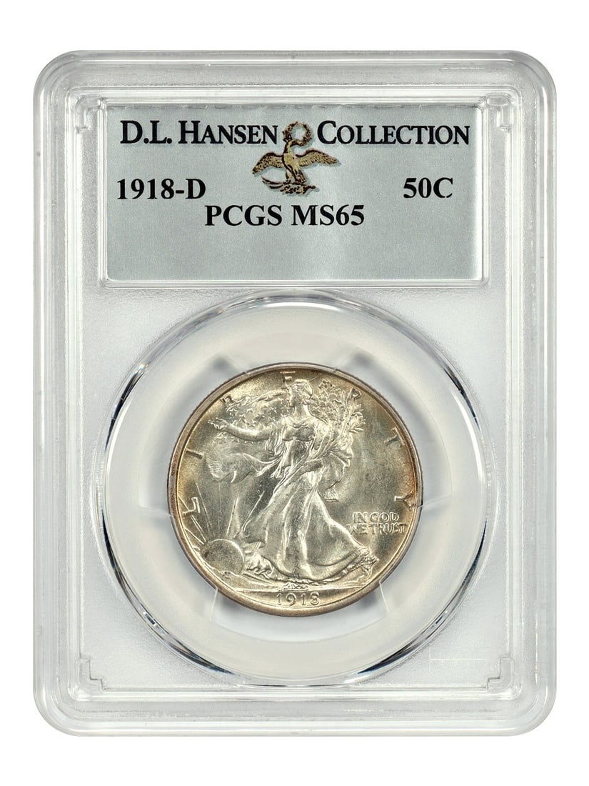 PCGS MS65 1918-D Walking Liberty Half Dollar ex D.L. Hansen (1 of 4)
