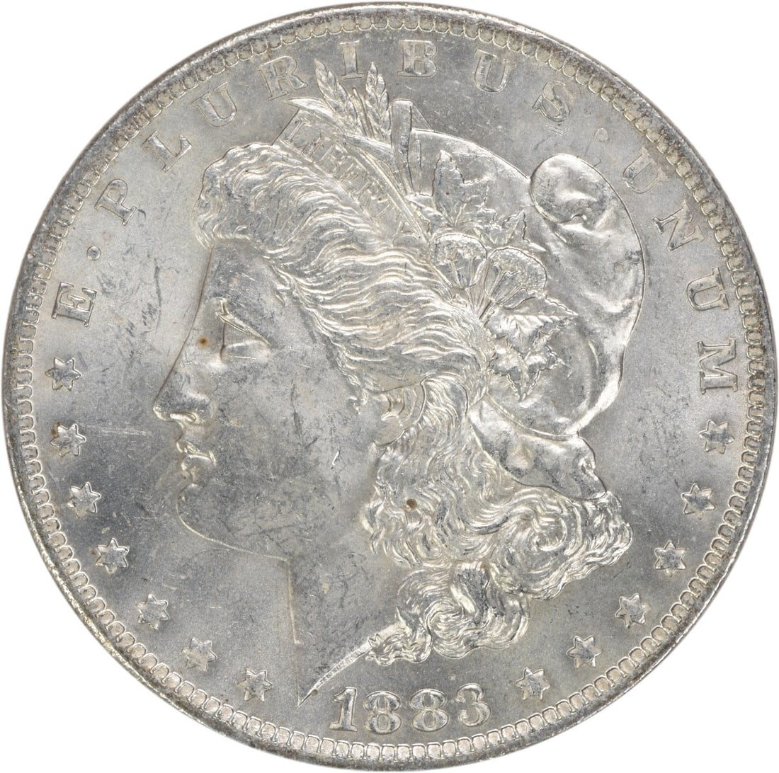 Choice BU 1883-O Morgan Dollar Uncirculated Silver Coin Uncertified: Choice BU 1883-O Morgan Dollar Uncirculated Silver Coin Uncertified This 1883-O Morgan Silver Dollar is a Choice Brilliant Uncirculated (BU) coin. Struck at the New Orleans Mint, it features a silver 