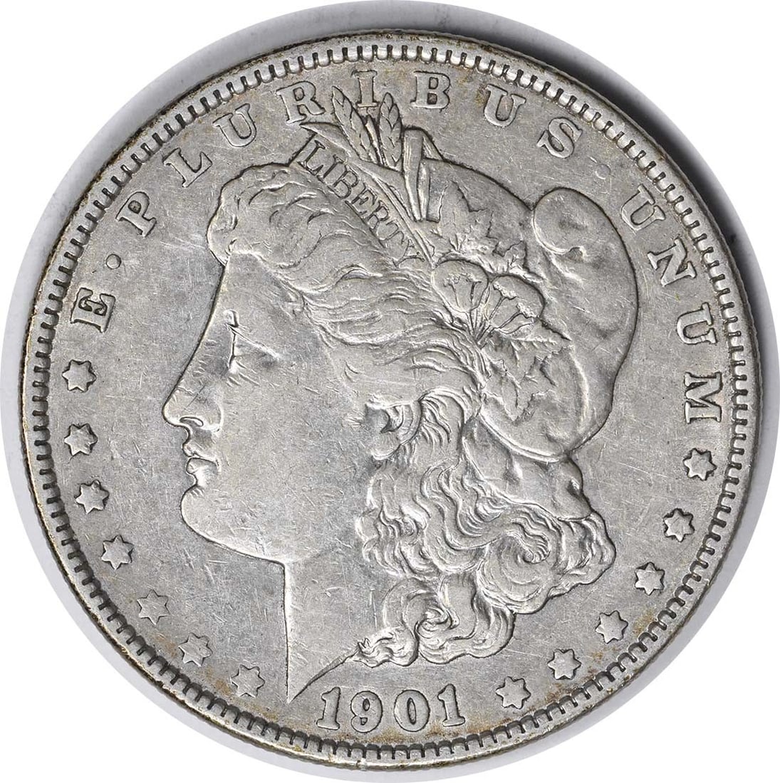 1901 Morgan Silver Dollar VAM 5 Doubled Ear George T Morgan: 1901 Morgan Silver Dollar VAM 5 Doubled Ear George T Morgan This 1901 VAM 5 Morgan Silver Dollar features a Doubled Ear and is in EF (Extremely Fine) condition. Struck in Philadelphia, this coin is co