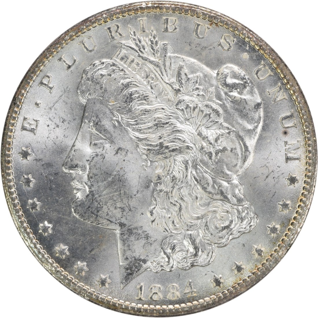 Uncirculated 1884 Carson City Morgan Silver Dollar BU Uncertified: Uncirculated 1884 Carson City Morgan Silver Dollar BU Uncertified This 1884-CC Morgan Silver Dollar is an uncirculated, pre-owned coin from the United States. It features the Carson City mint mark and