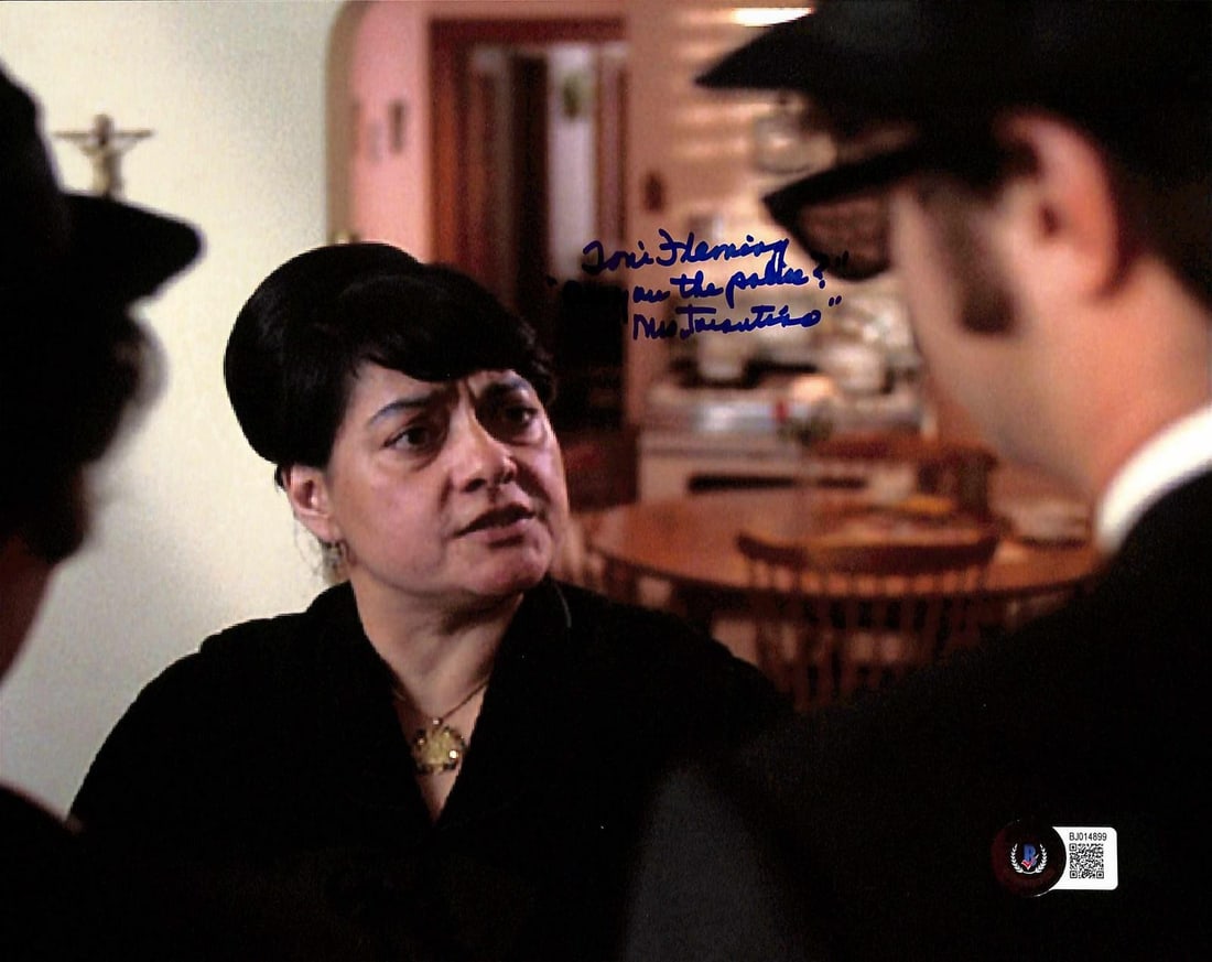 Beckett authenticated Toni Fleming Blues Brothers 8x10 signed photo: Beckett authenticated Toni Fleming Blues Brothers 8x10 signed photo This is a rare 8x10 color photograph from the classic comedy film The Blues Brothers, hand-signed and inscribed by actress Toni Flem