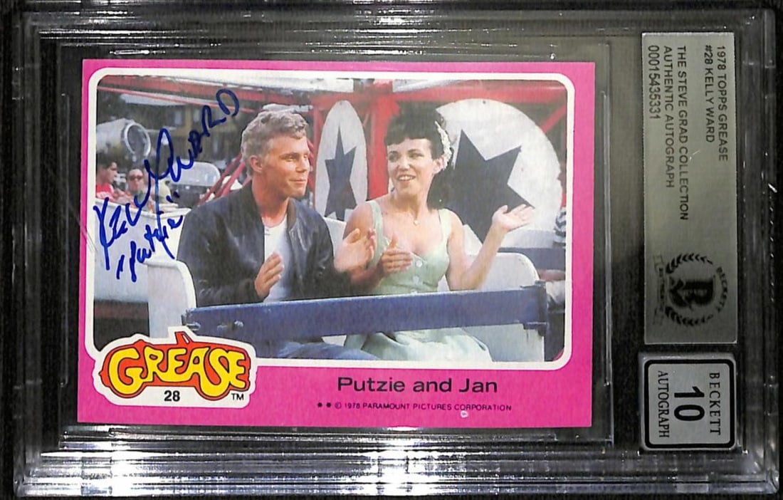 Beckett 10 Kelly Ward Grease Topps Card #28 Autographed (1 of 1)