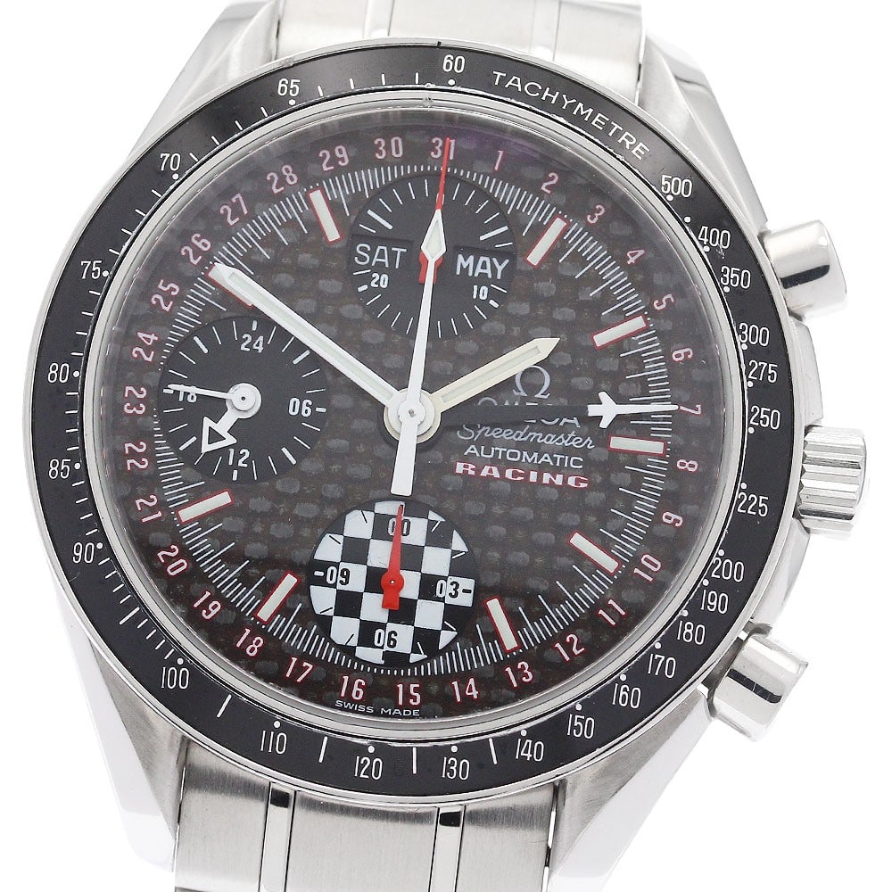 OMEGA Speedmaster Schumacher 02 Automatic Men's Wristwatch: OMEGA Speedmaster Schumacher 02 Automatic Men's Wristwatch This is an OMEGA Speedmaster Racing Schumacher '02 Model automatic men's wristwatch. Made in Switzerland, it features a classic design and is