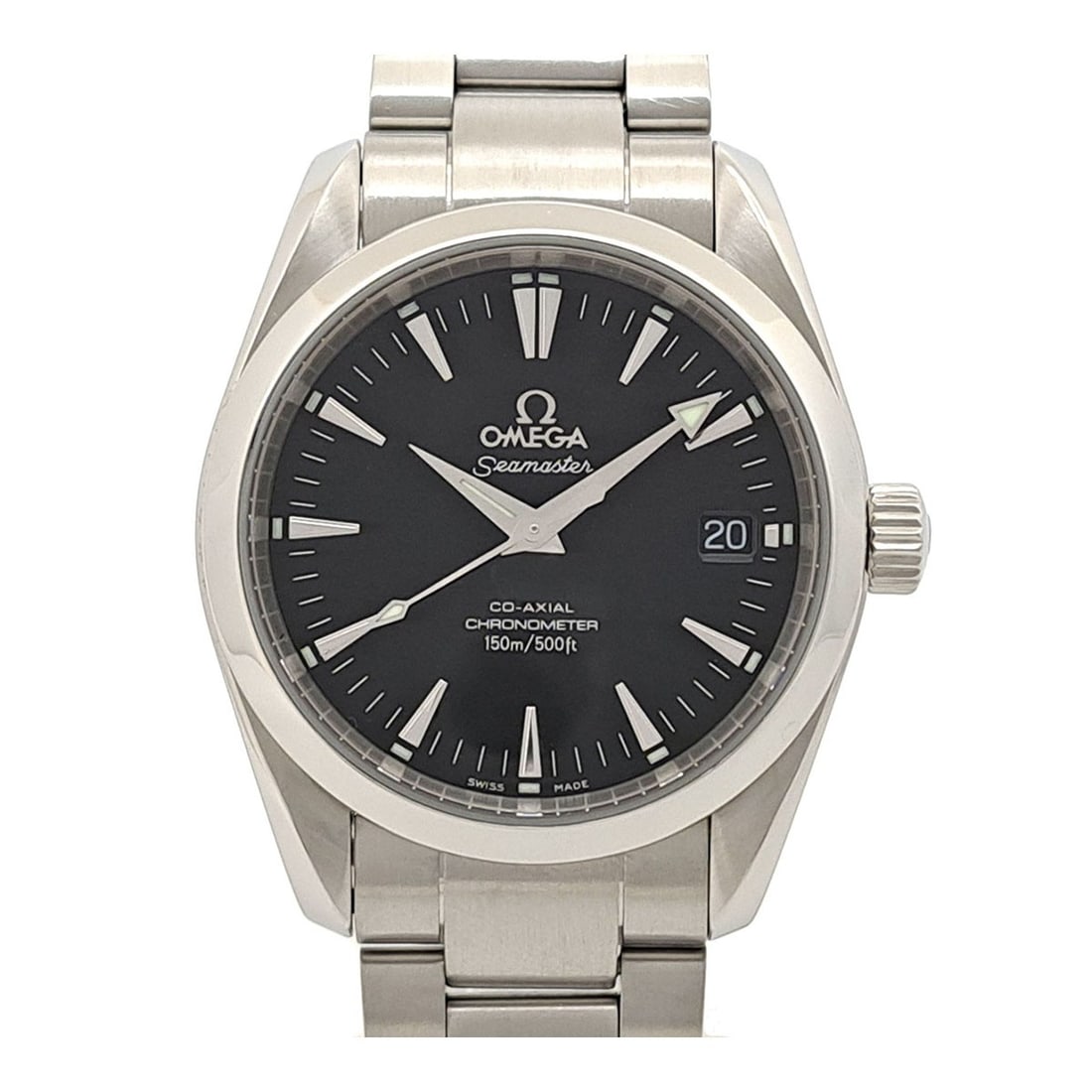 Omega Seamaster Aqua Terra Men's Swiss Wristwatch: Omega Seamaster Aqua Terra Men's Swiss Wristwatch This is an OMEGA Seamaster Aqua Terra 2504.50 men's wristwatch. Made in Switzerland, this pre-owned timepiece offers classic style and reliable perfor