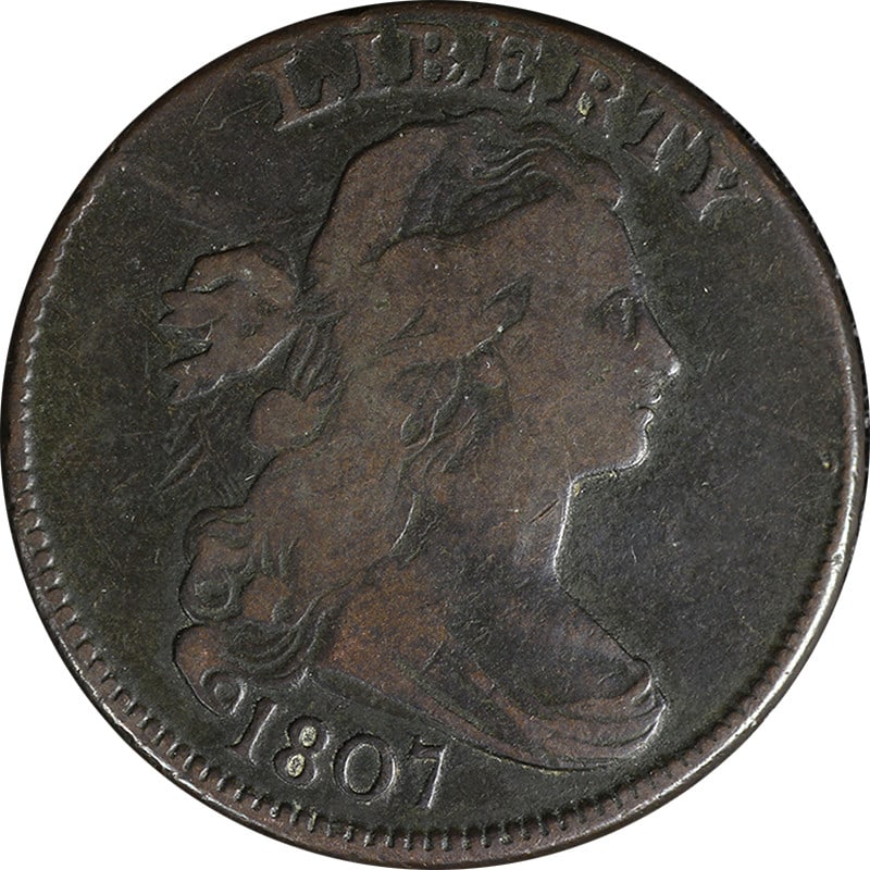 1807 Copper Large Cent Comet Variety S.271 R.1 Choice F/VF (1 of 2)