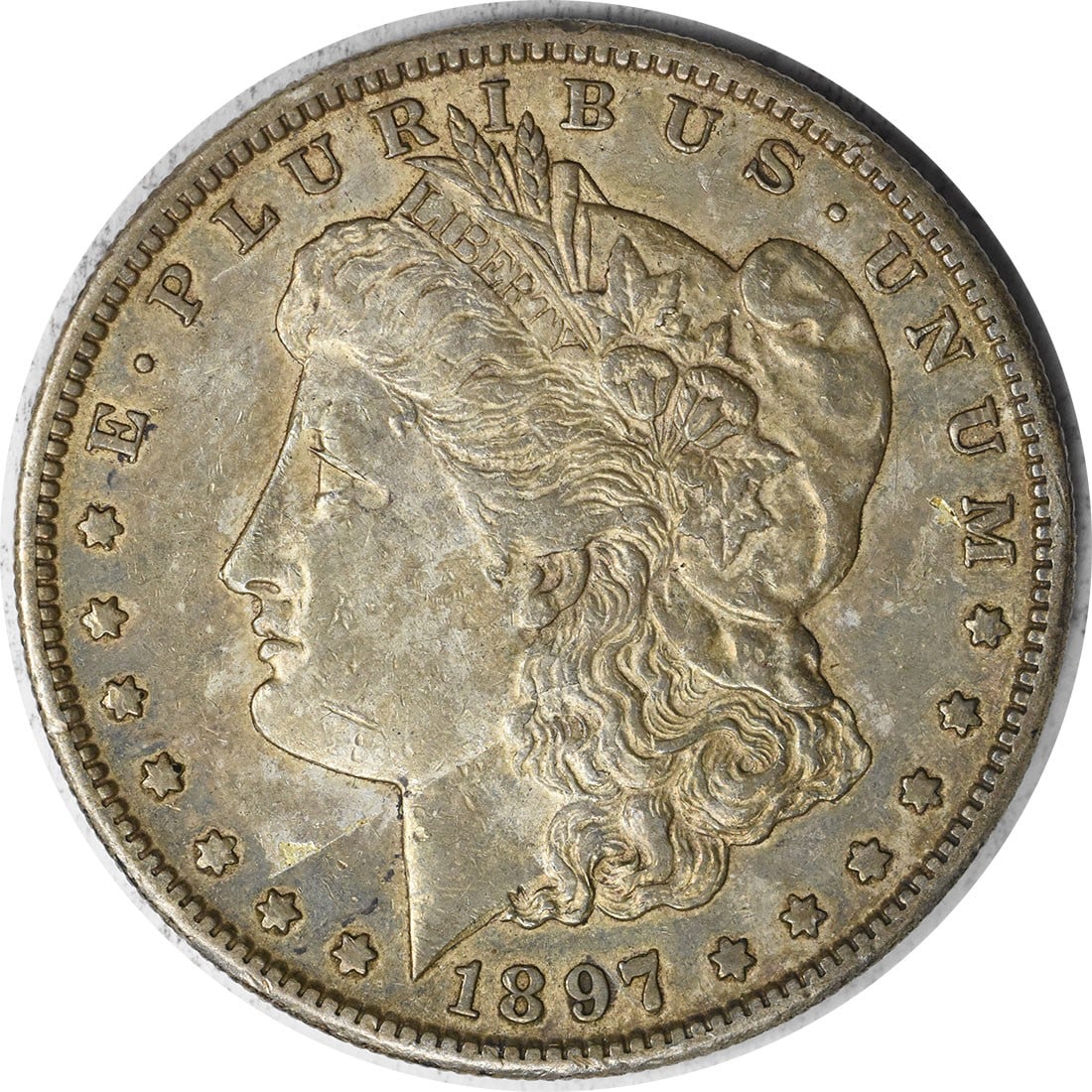 1897-S Morgan Silver Dollar AU Uncertified San Francisco Mint Coin: 1897-S Morgan Silver Dollar AU Uncertified San Francisco Mint Coin This 1897-S Morgan Silver Dollar is a beautiful piece of numismatic history. It features a classic design by George T. Morgan and is 