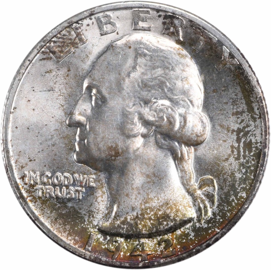 1942-S Washington quarter silver Choice BU+ uncertified: 1942-S Washington quarter silver Choice BU+ uncertified This is a 1942-S Washington Silver Quarter from the United States. The coin is uncirculated and graded as Choice BU+, presenting excellent detai