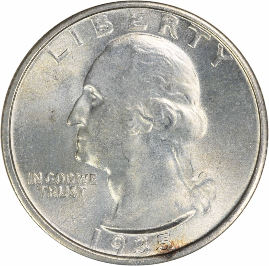 1935-S Washington 25C Silver Coin Choice BU+ Uncertified (1 of 2)