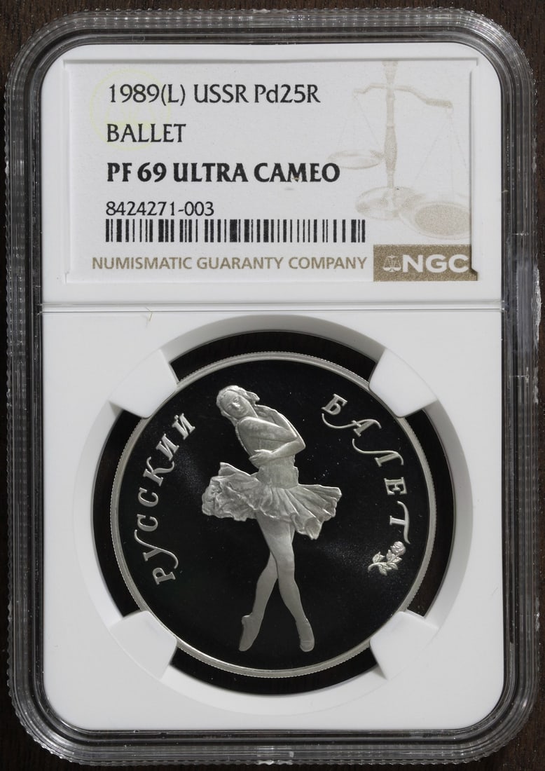 1989 Russian Ballerina 1 oz Palladium 25 Roubles Coin NGC PF69 (1 of 2)