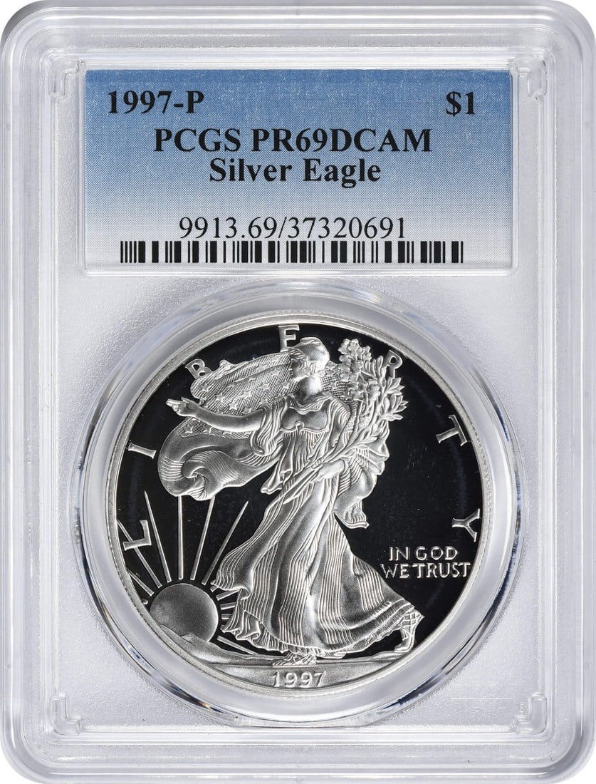 1997-P American Silver Eagle PR69DCAM PCGS Proof 1 oz Coin (1 of 2)