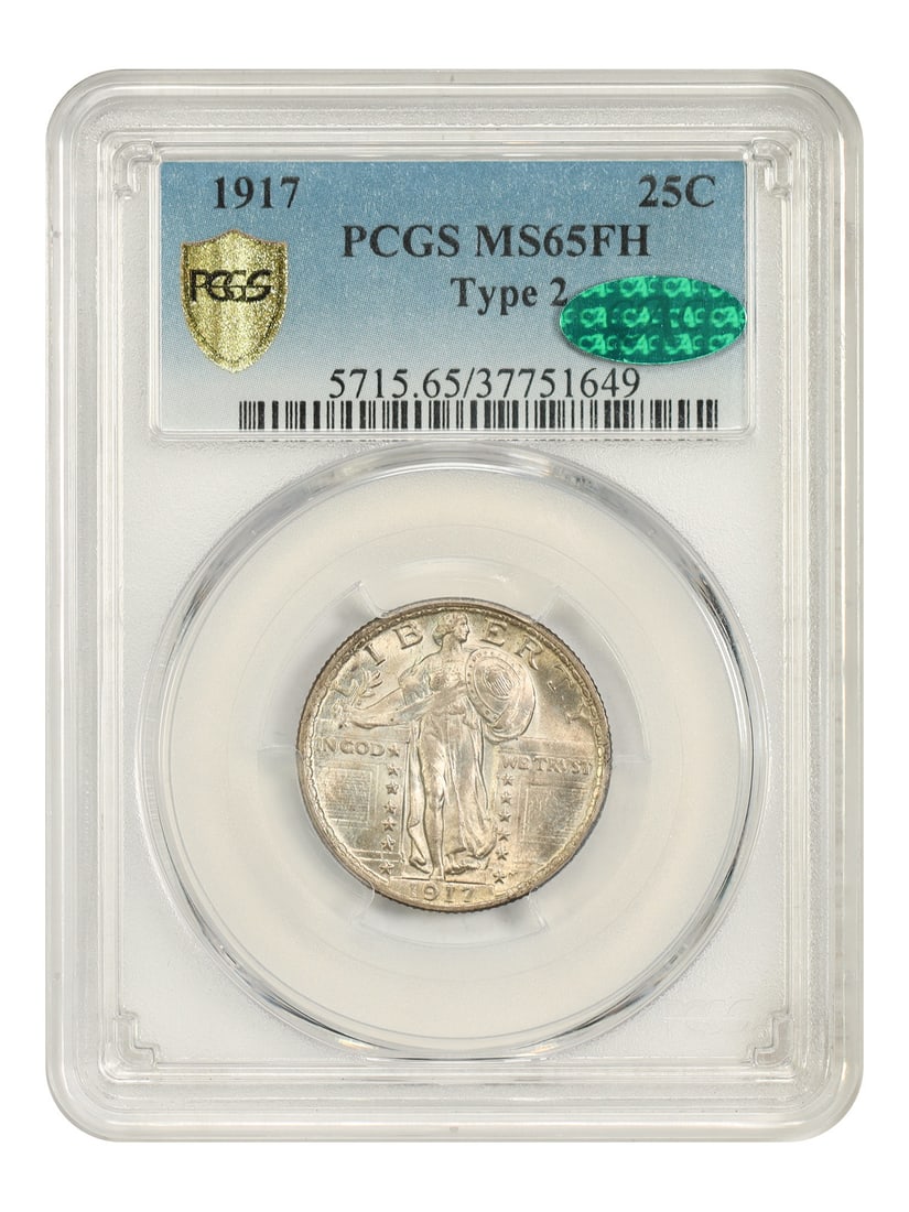 Standing Liberty Quarter 1917 Type 2 25C PCGS CAC MS65FH (1 of 5)