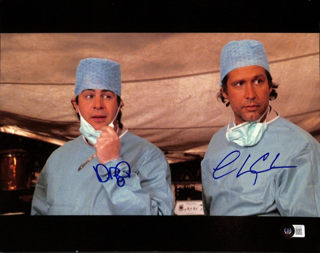 Beckett Authenticated Spies Like Us Signed 11x14 Photo Chevy Chase Dan Aykroyd: Beckett Authenticated Spies Like Us Signed 11x14 Photo Chevy Chase Dan Aykroyd This 11x14 inch photograph from the film "Spies Like Us" features authentic signatures from Chevy Chase and Dan Aykroyd. 
