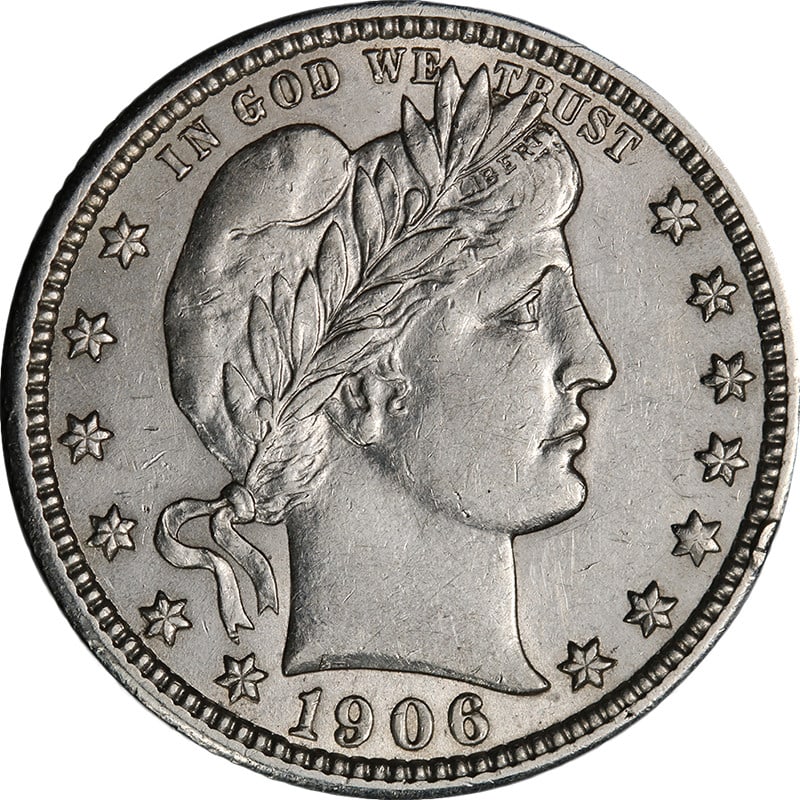 1906 P Silver Barber Quarter Choice AU BU (1 of 2)
