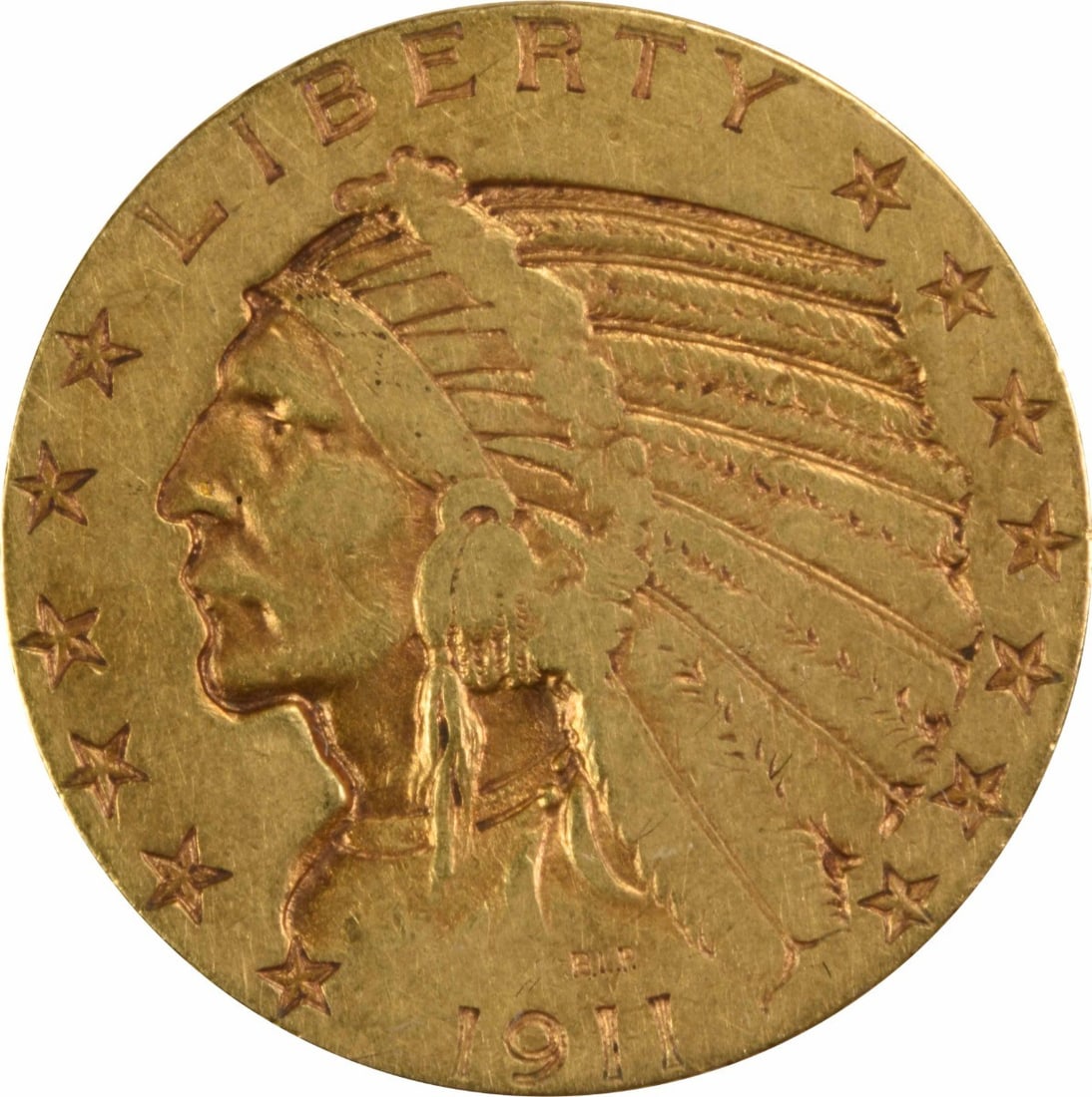 1911-S $5 Gold Indian Coin by Bela Lyon Pratt VF Uncertified (1 of 2)