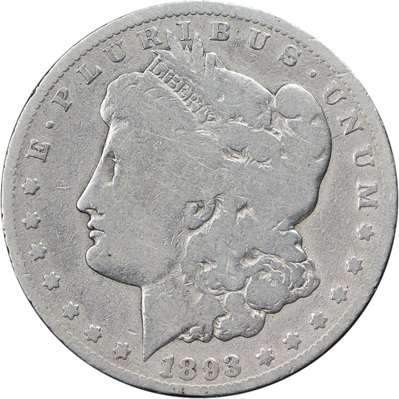 1893 CC Morgan Dollar Key Date Silver Coin G+ Details (1 of 2)