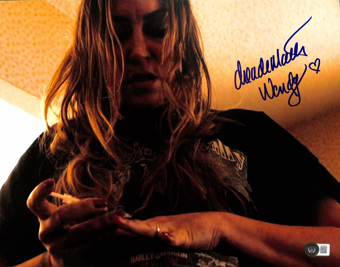 Drea De Matteo Signed 11x14 Sons of Anarchy Photo Beckett Certified: Drea De Matteo Signed 11x14 Sons of Anarchy Photo Beckett Certified This is an autographed 11x14 photograph of Drea De Matteo as "Wendy Case" from the acclaimed TV series Sons of Anarchy. The photogra