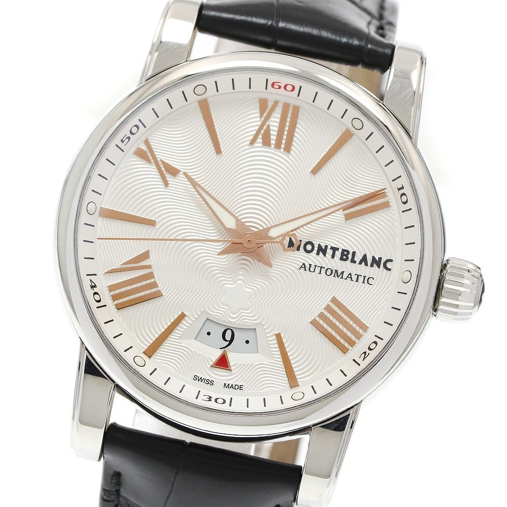 Montblanc Star Date Automatic Men's Wristwatch 7102: Montblanc Star Date Automatic Men's Wristwatch 7102 This is a Montblanc 7102 Star Date automatic wristwatch designed for men. Made in Switzerland, this pre-owned timepiece showcases Montblanc's renown