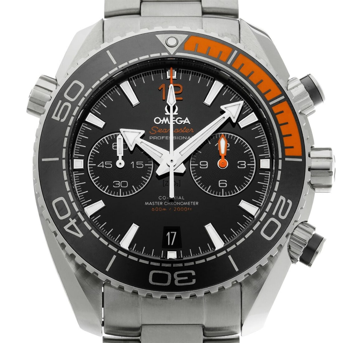 OMEGA Seamaster Planet Ocean Chronograph Master Chronometer Wristwatch: OMEGA Seamaster Planet Ocean Chronograph Master Chronometer Wristwatch This is an OMEGA Seamaster Planet Ocean 600 Co-Axial Master Chronometer Chronograph wristwatch designed for men. Made in Switzerl