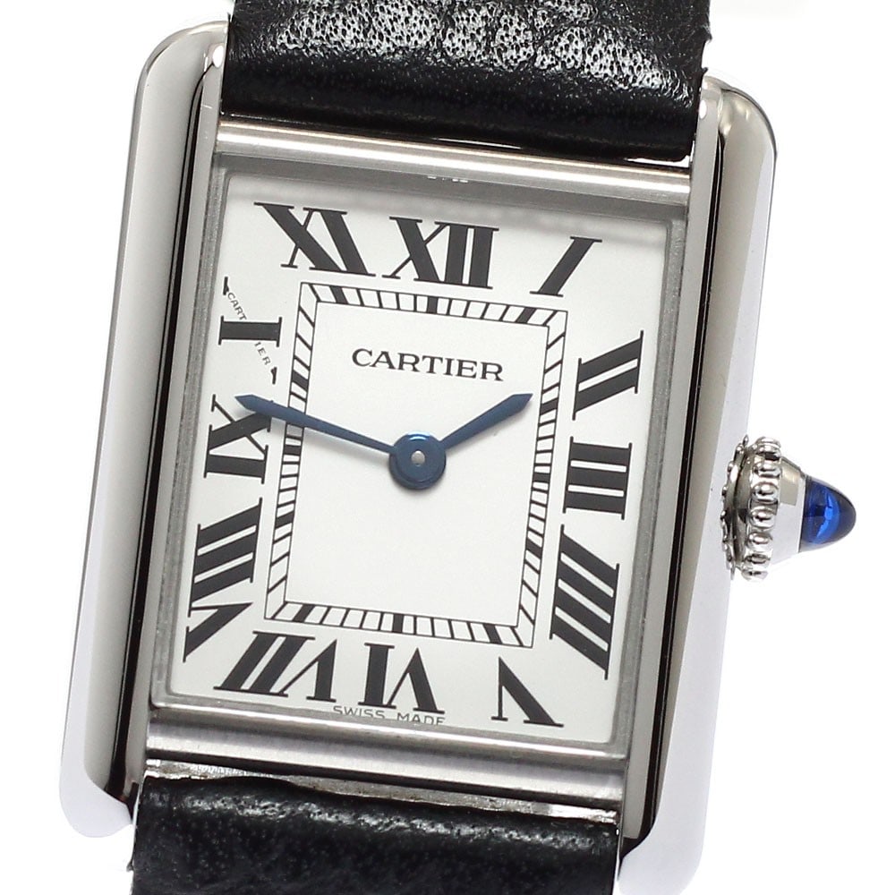 Cartier Tank Must SM Women Quartz Steel Leather Wristwatch (1 of 7)