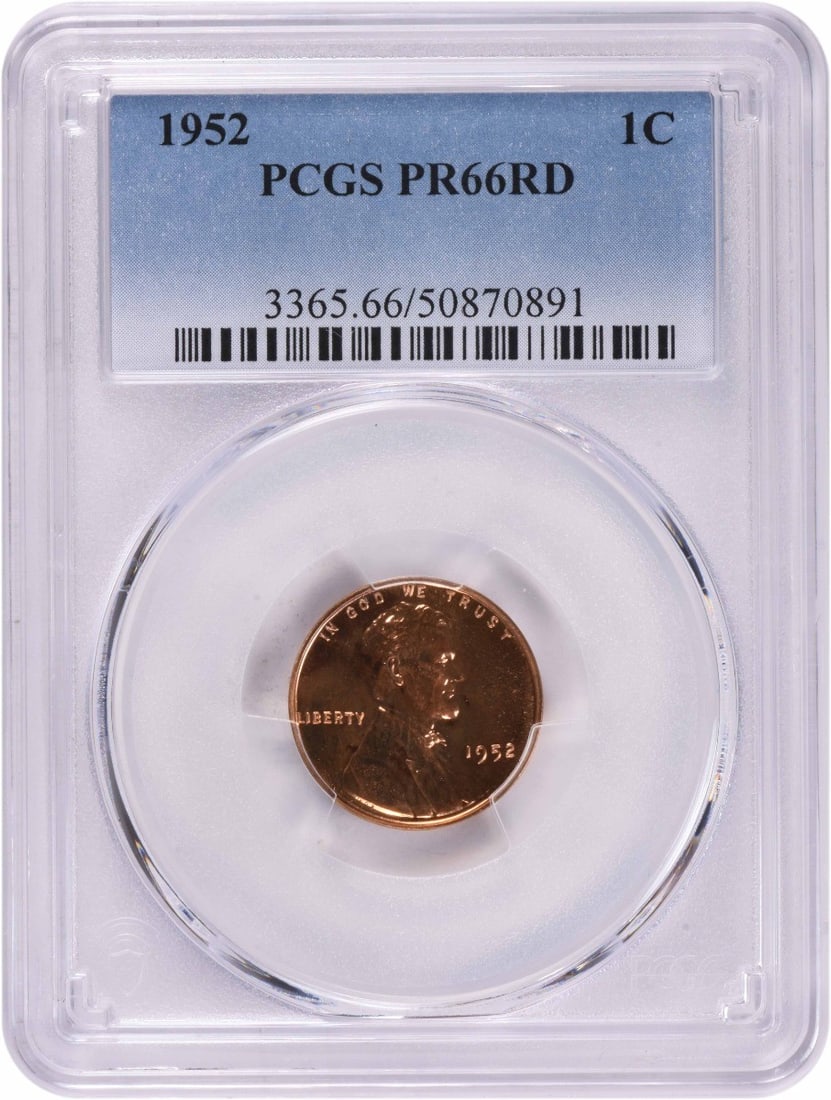 1952 Lincoln Cent PR66RD PCGS Proof Coin Victor David Brenner (1 of 2)