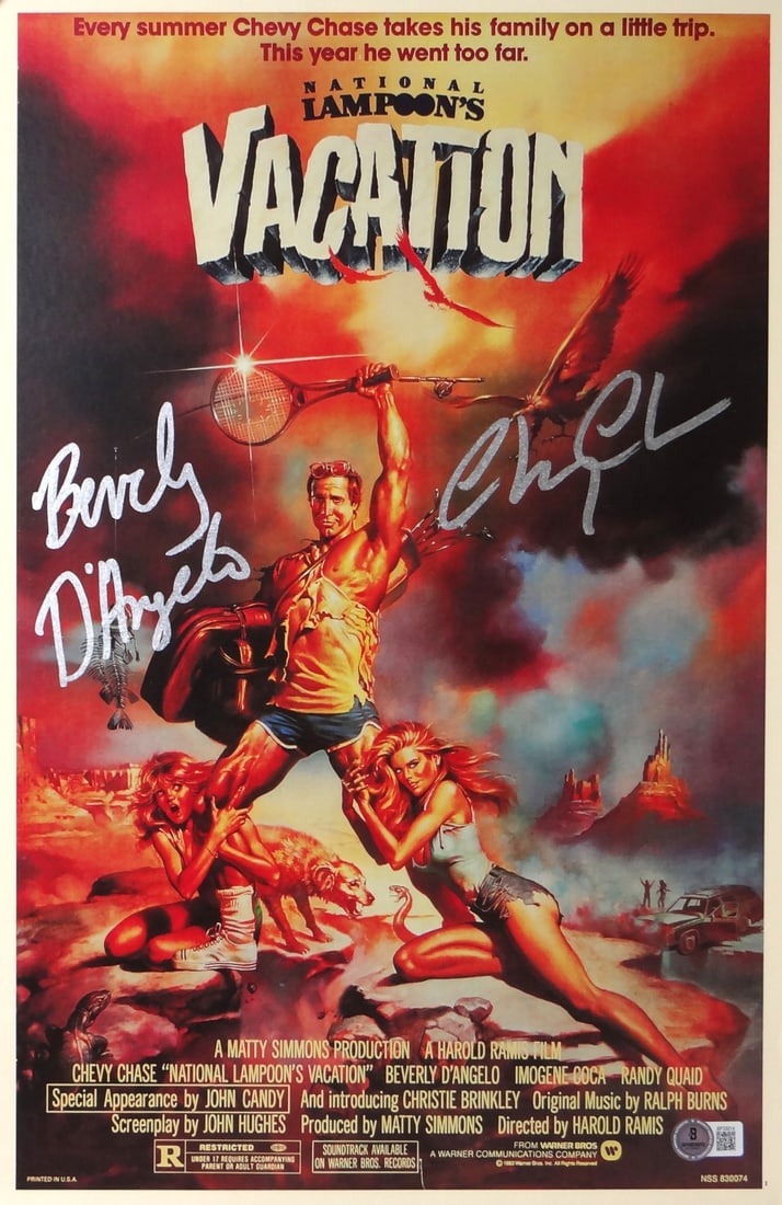 11x17 Vacation movie poster signed by Chevy Chase Beverly De'Angelo BAS (1 of 4)