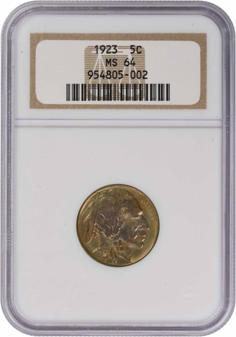1923 Buffalo Five Cent Coin MS64 Graded by NGC (1 of 2)